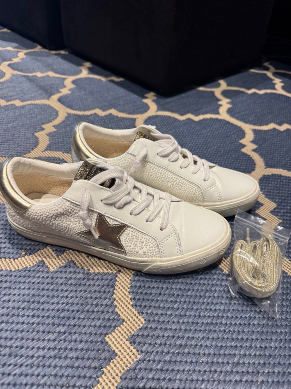 Vintage Havana Grande Slip-On Sneaker. Gold Metallic / White